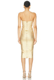 Metallic Strapless Bandage Midi Dress in gold - view 3