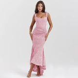 Strapless Lace Mermaid Maxi Dress in black - view 3