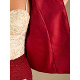 Tweed Cropped Jacket and Shorts Set in burgundy - view 5