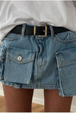 Cargo Pocket denim skirt