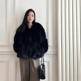Faux Fur Jacket in black – view 6