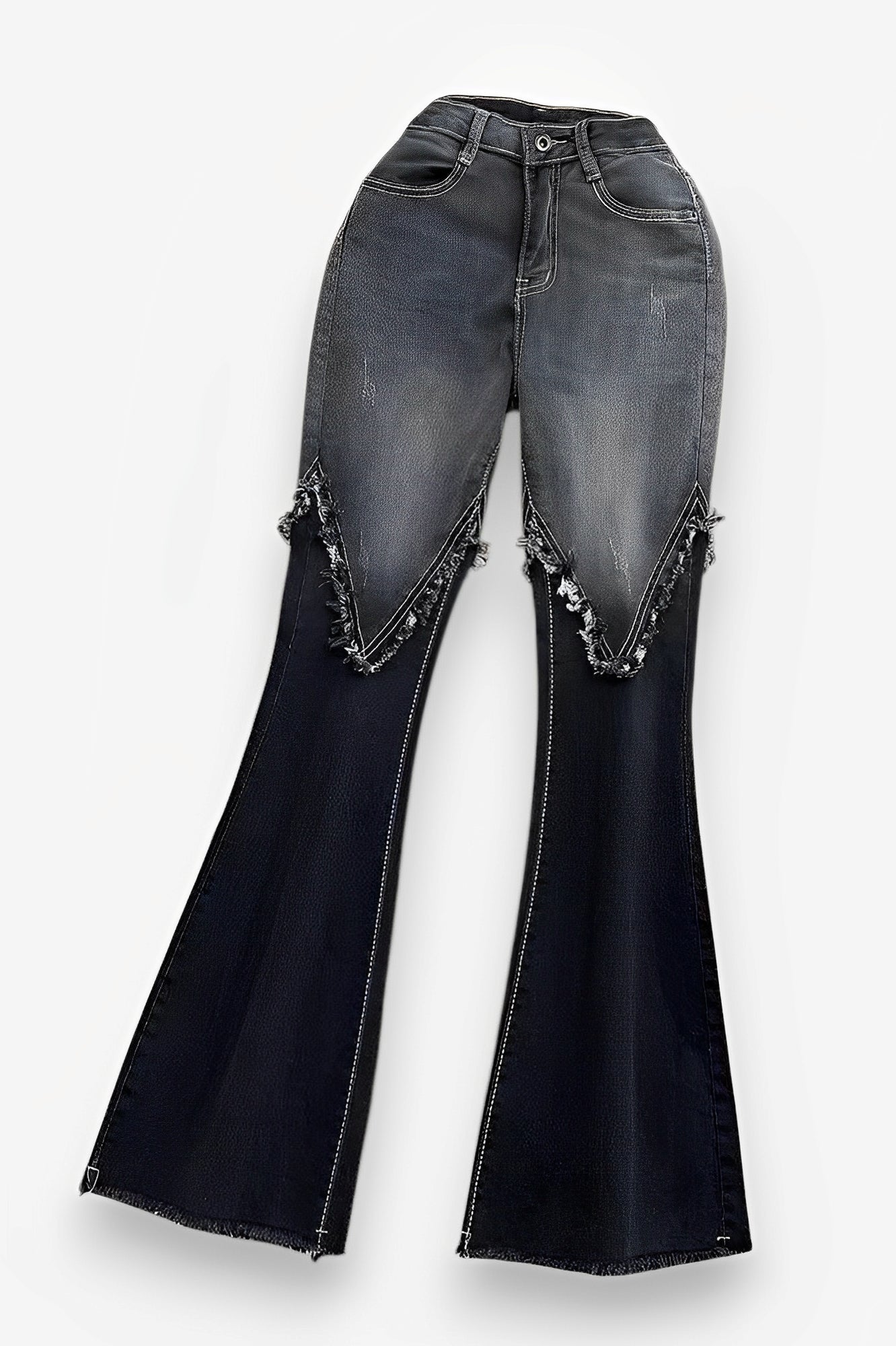 High-elasticity boot-cut denim jeans