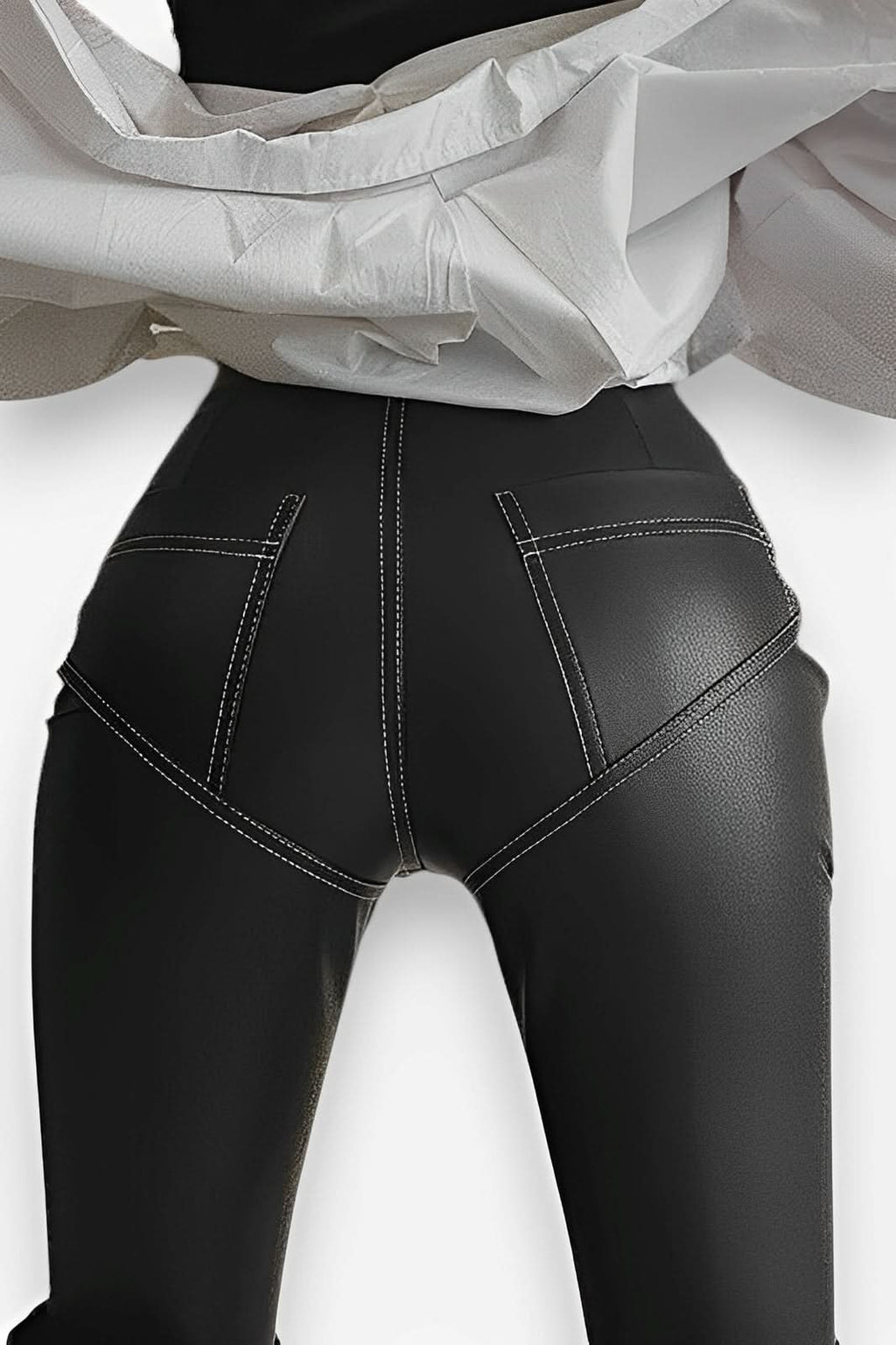 PU leather stretch tight pants - Pants from The Woman Concept