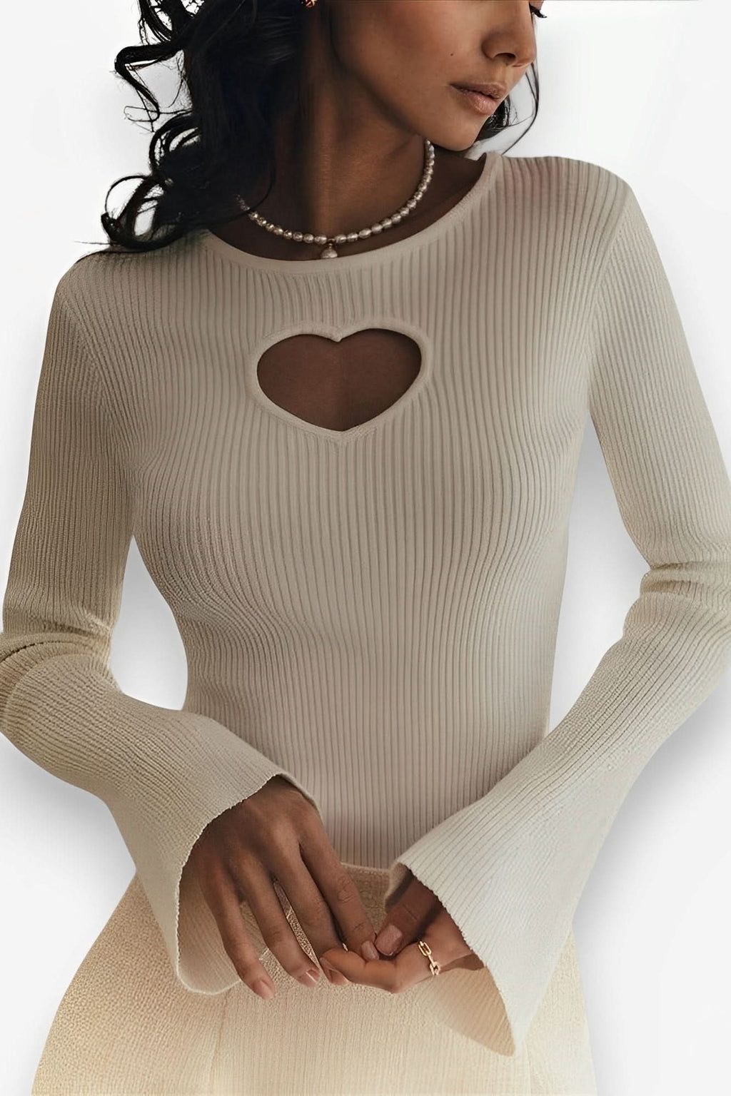 Love hollow knitted short top sweater - tops from The Woman Concept