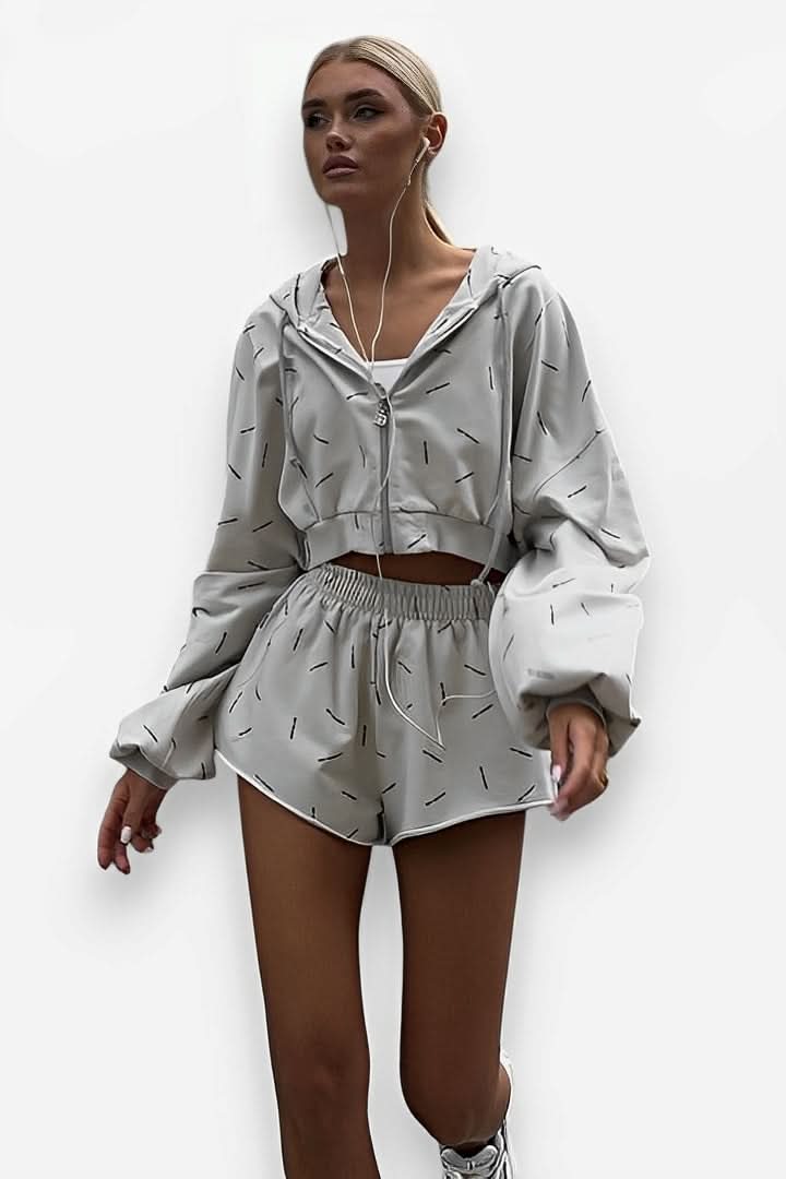 Sports style loose long-sleeved hooded suit - Sports suit from The Woman Concept