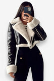 Black leather short street  jacket