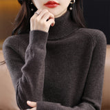 Turtleneck Knit Sweater in dark coffee – view 3