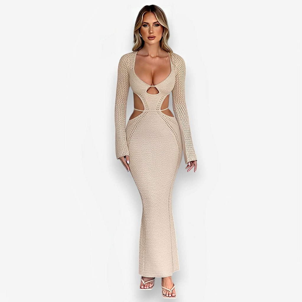 Long-sleeved hollow strap backless dress - dresses from The Woman Concept