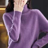 Turtleneck Knit Sweater in purple – view 8