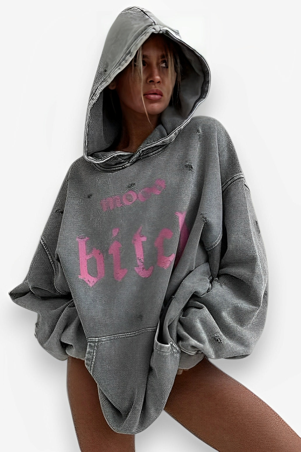 Washed printed hoodie