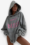 Washed printed hoodie