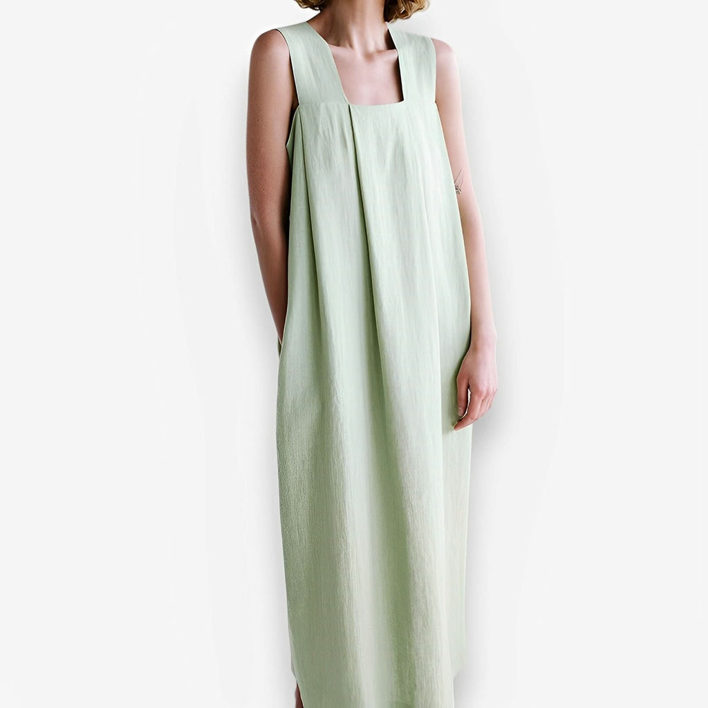 Square Neck Sleeveless Loose Long Dress - Dresses from The Woman Concept
