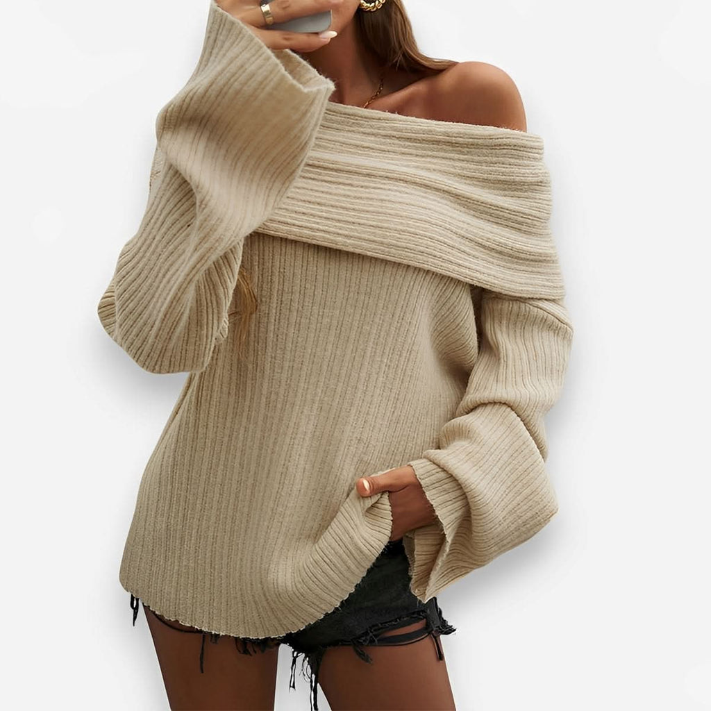 Loose Pullover Long Sleeved Sweater - Sweaters from The Woman Concept