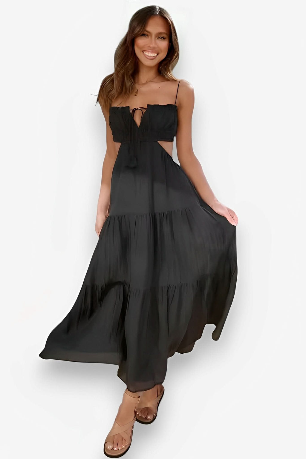 Sleeveless Splicing Long Swing Dress - Swing Dress from The Woman Concept