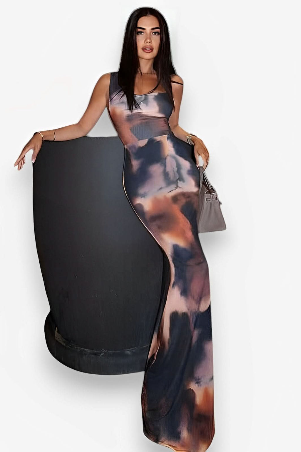 Abstract One-Shoulder Maxi dress - dresses from The Woman Concept