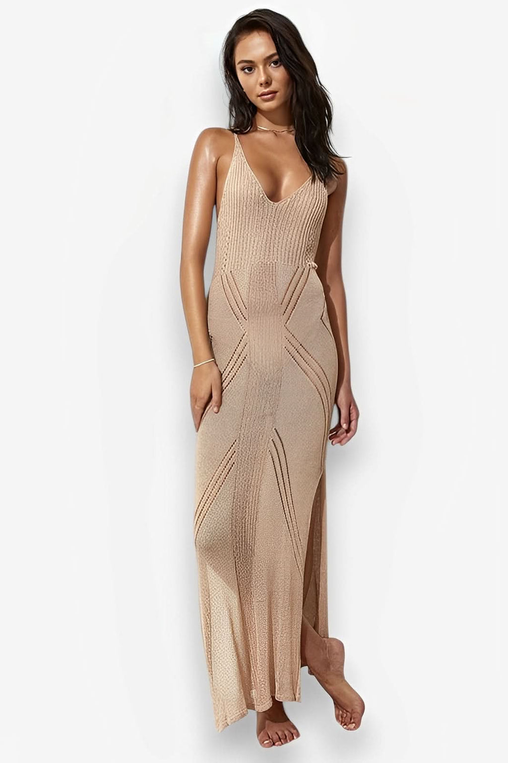 Knitted Suspender Long Beach dress - Dresses from The Woman Concept