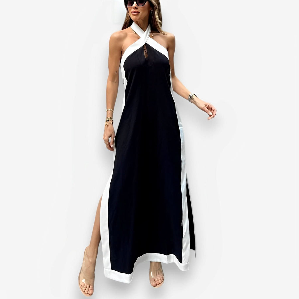 navy blue dress for baby girl Feleicia Black Sweetheart Cut-Out Maxi Dress With Split – Club L London