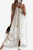 Lace Suspender white Midi Dress