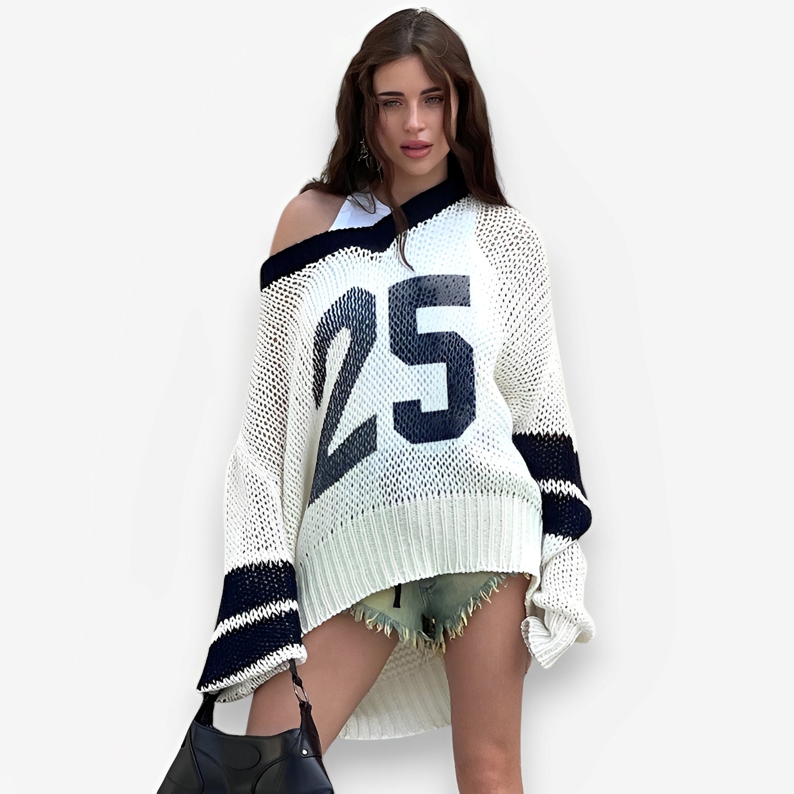 Hollow loose sweater blouse