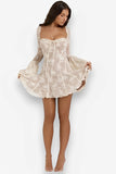 Slim lace trumpet A-swing dress