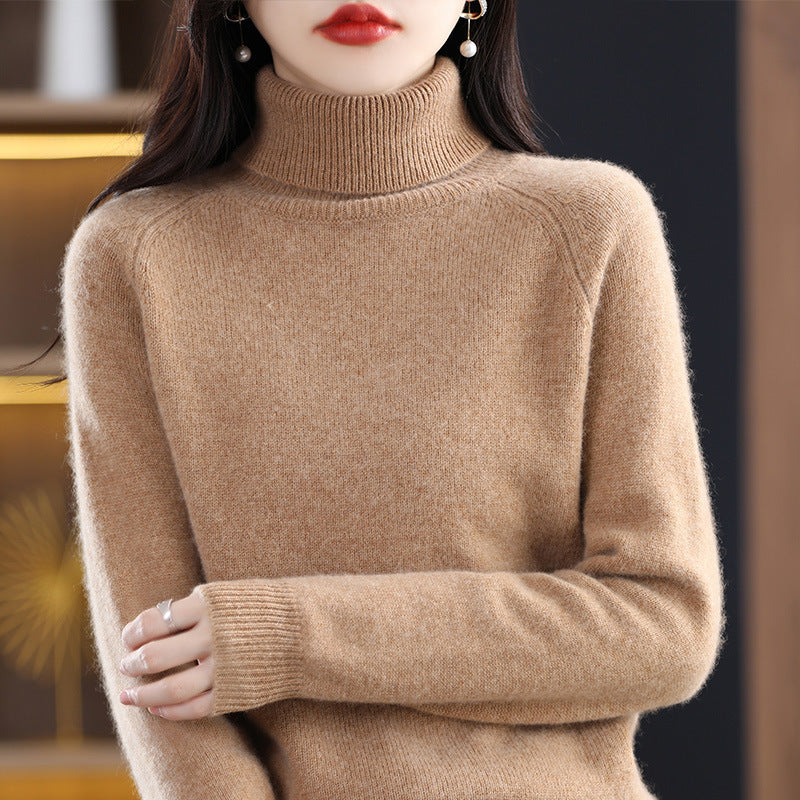 Turtleneck Knit Sweater in camel