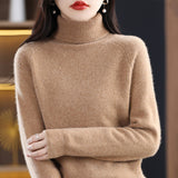 Turtleneck Knit Sweater in camel