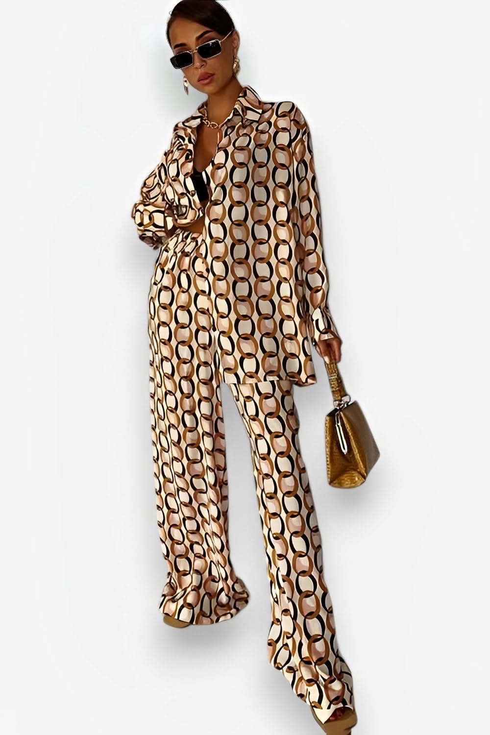 Printed loose comfortable casual suit - suits from The Woman Concept