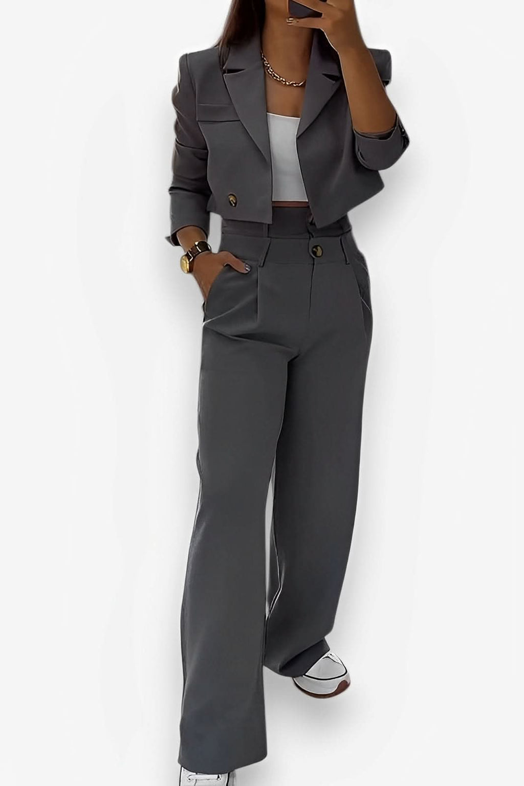 Short Jacket Casual Suit Pant - Suits from The Woman Concept