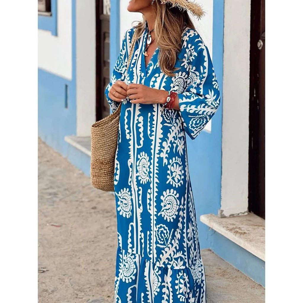 V-Neck Bohemian Long Dress - Image 5