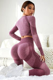 Seamless long-sleeved yoga set