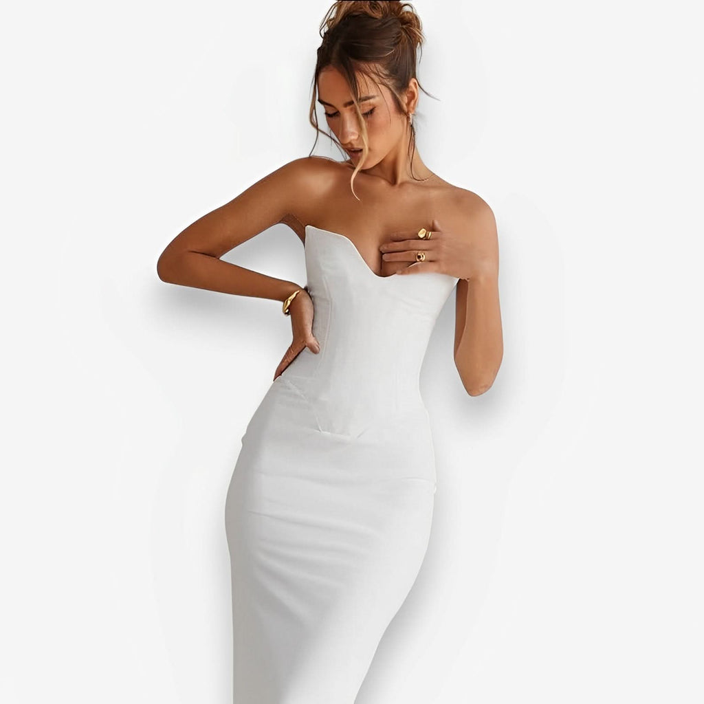 Fish bone tube top fishtail dress - Dresses from The Woman Concept