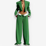 Short jacket and pants suit