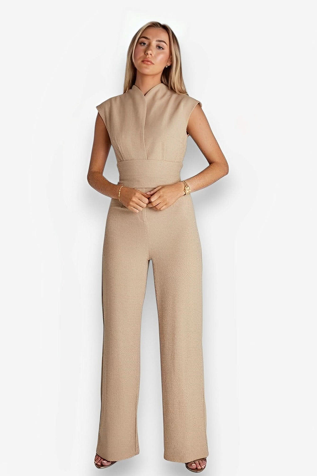 Sleeveless straight pants jumpsuit - Jumpsuits & Rompers from The Woman Concept
