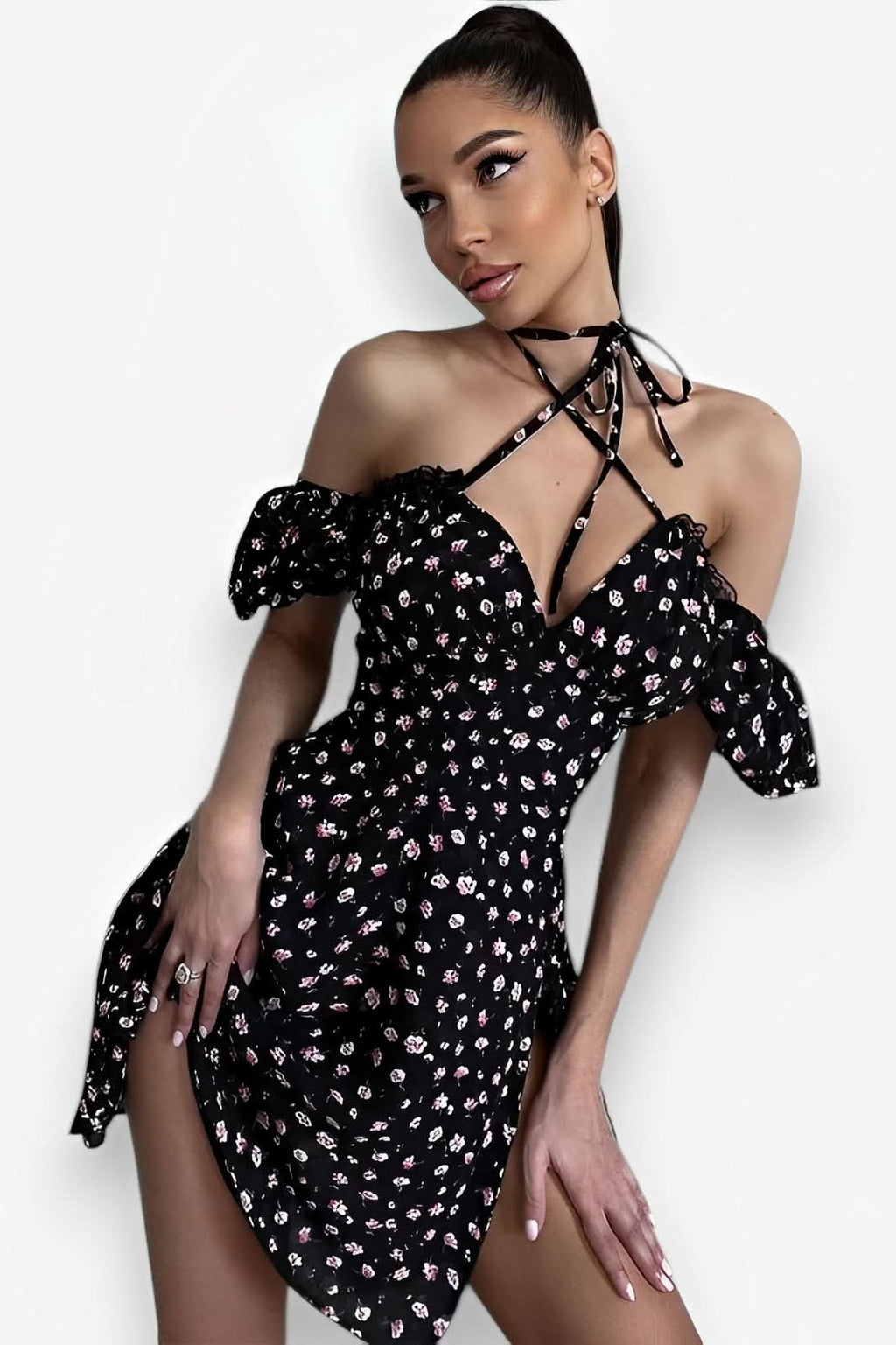 French design floral backless dress - dresses from The Woman Concept