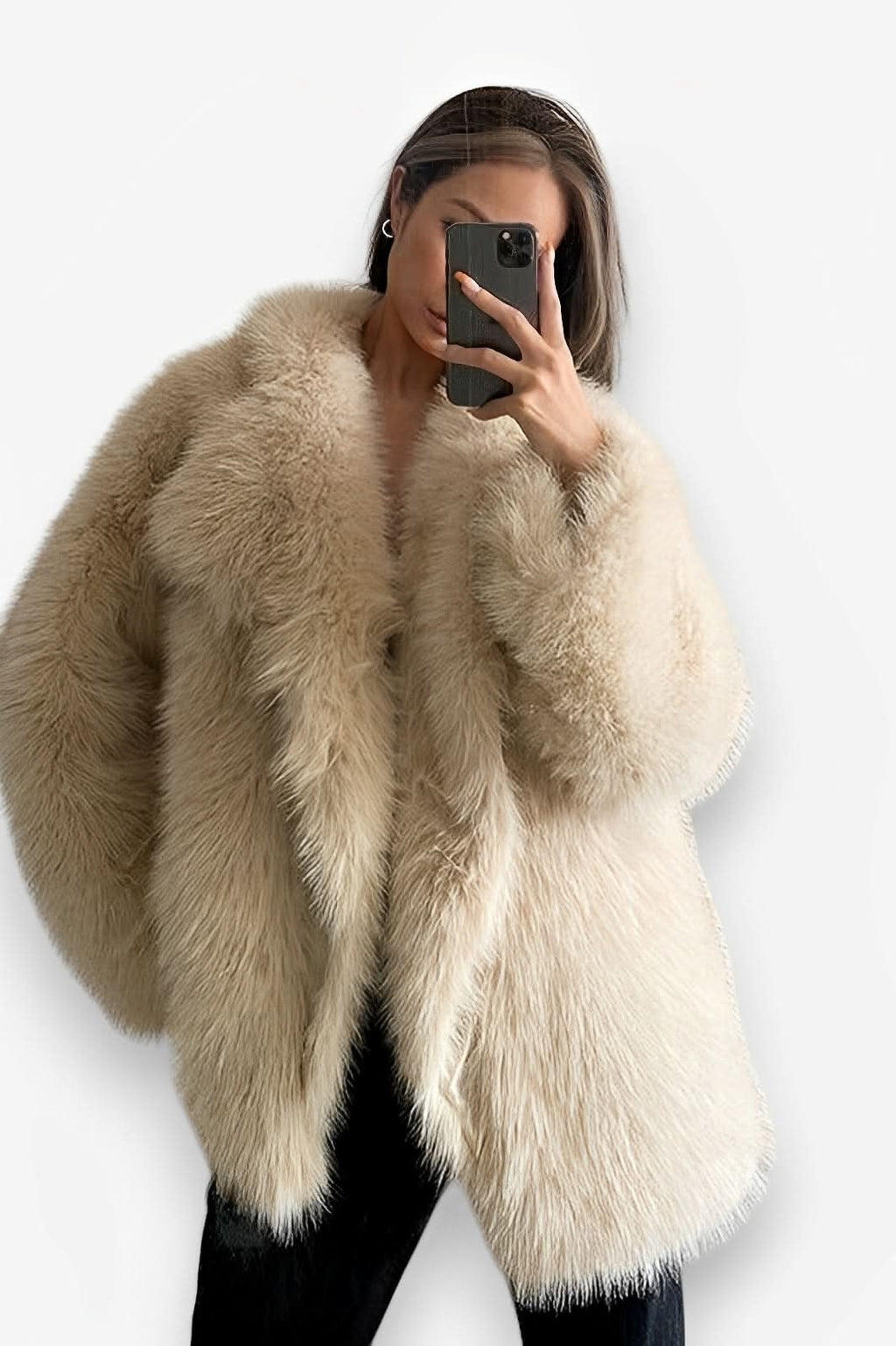 Artificial fur loose mid-length coat - Coats & Jackets from The Woman Concept