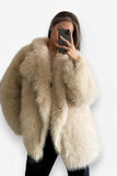 Artificial fur loose mid-length coat