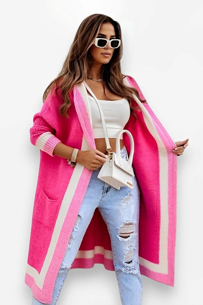 Hooded Long Cardigan Sweater Jacket - Coats & Jackets from The Woman Concept