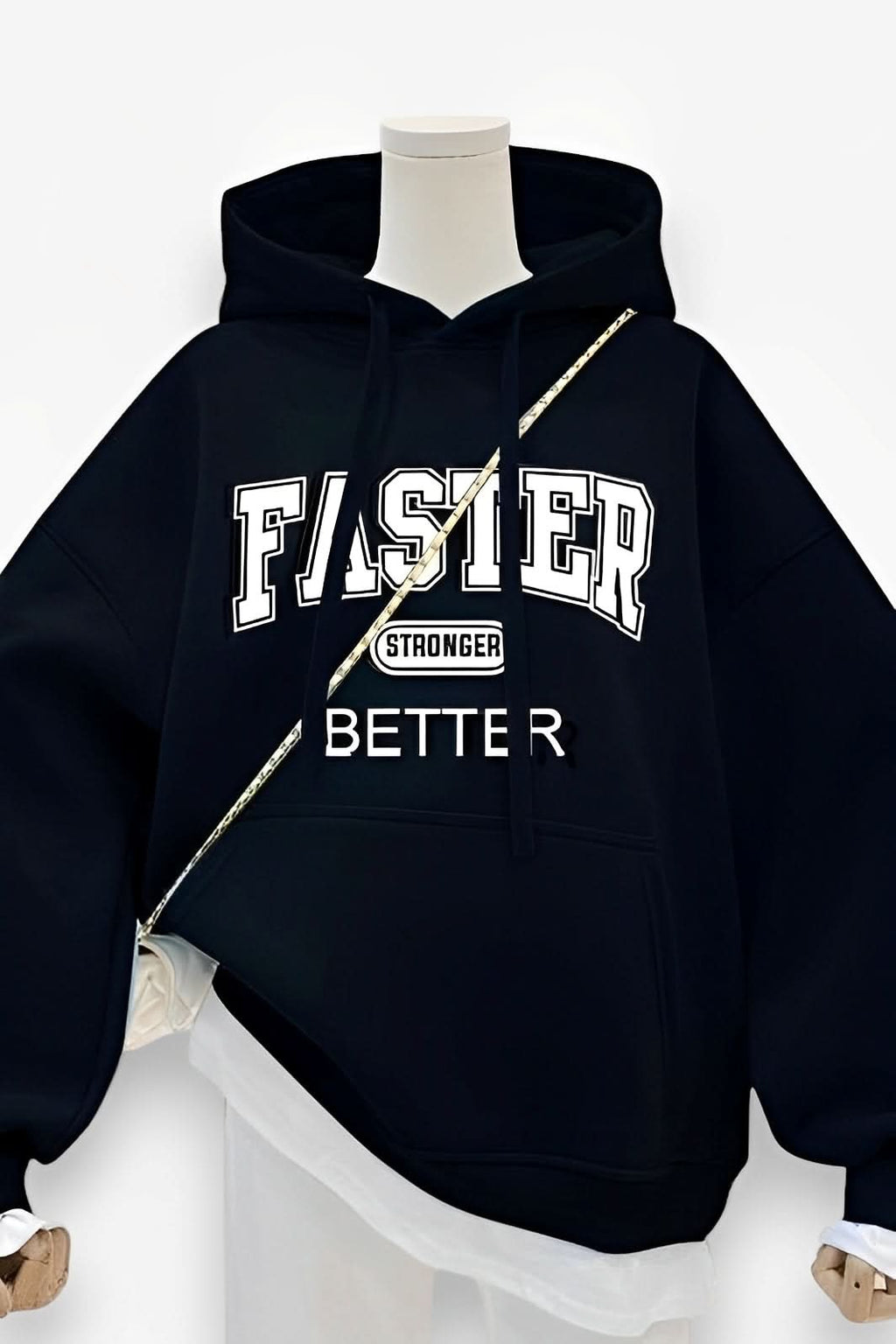 Thickened Letter Hoodie - Hoodies from The Woman Concept