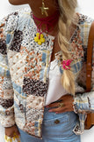 Quilted short floral cotton coat jacket