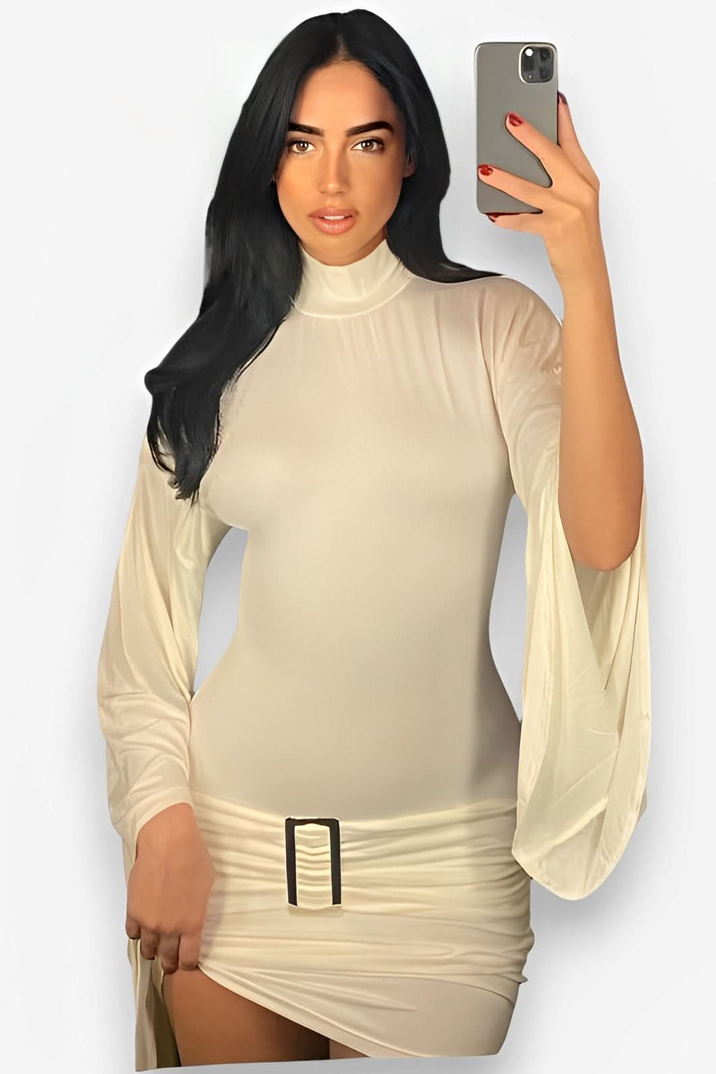 Metal buckle low-waist hip-covering dress - dresses from The Woman Concept