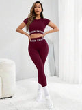 seamless yoga wear short-sleeved trousers sports suit