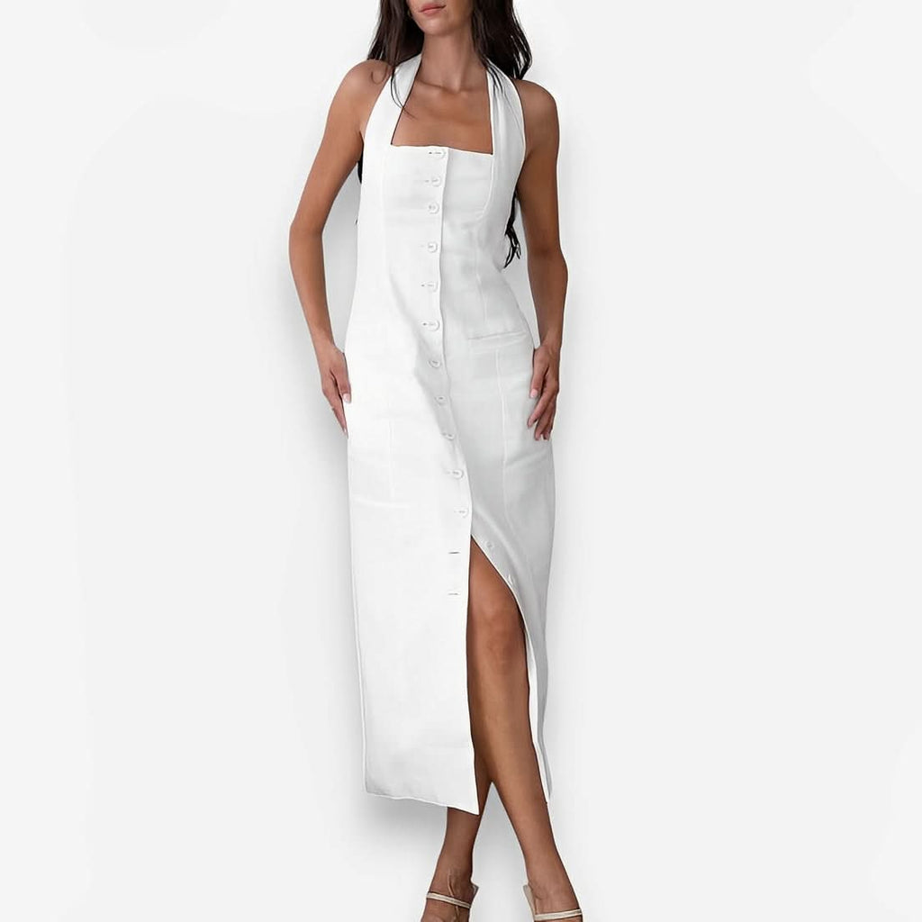 Halter Neck Backless Long Dress - Dresses from The Woman Concept
