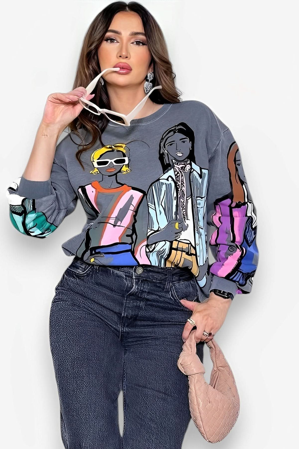 Printed casual sweatshirt - Shirts & Tops from The Woman Concept