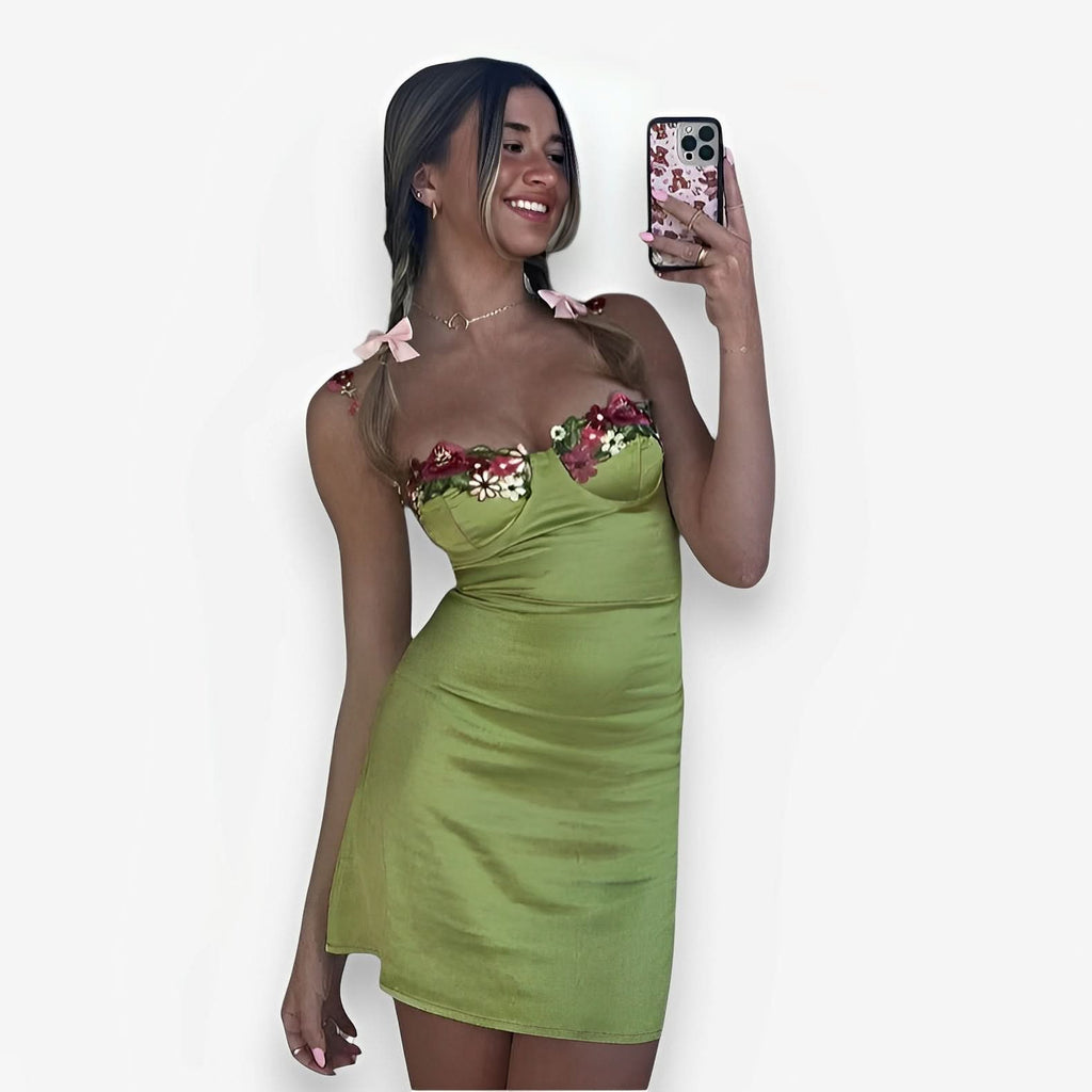 Knitted lace suspender short dress - dresses from The Woman Concept