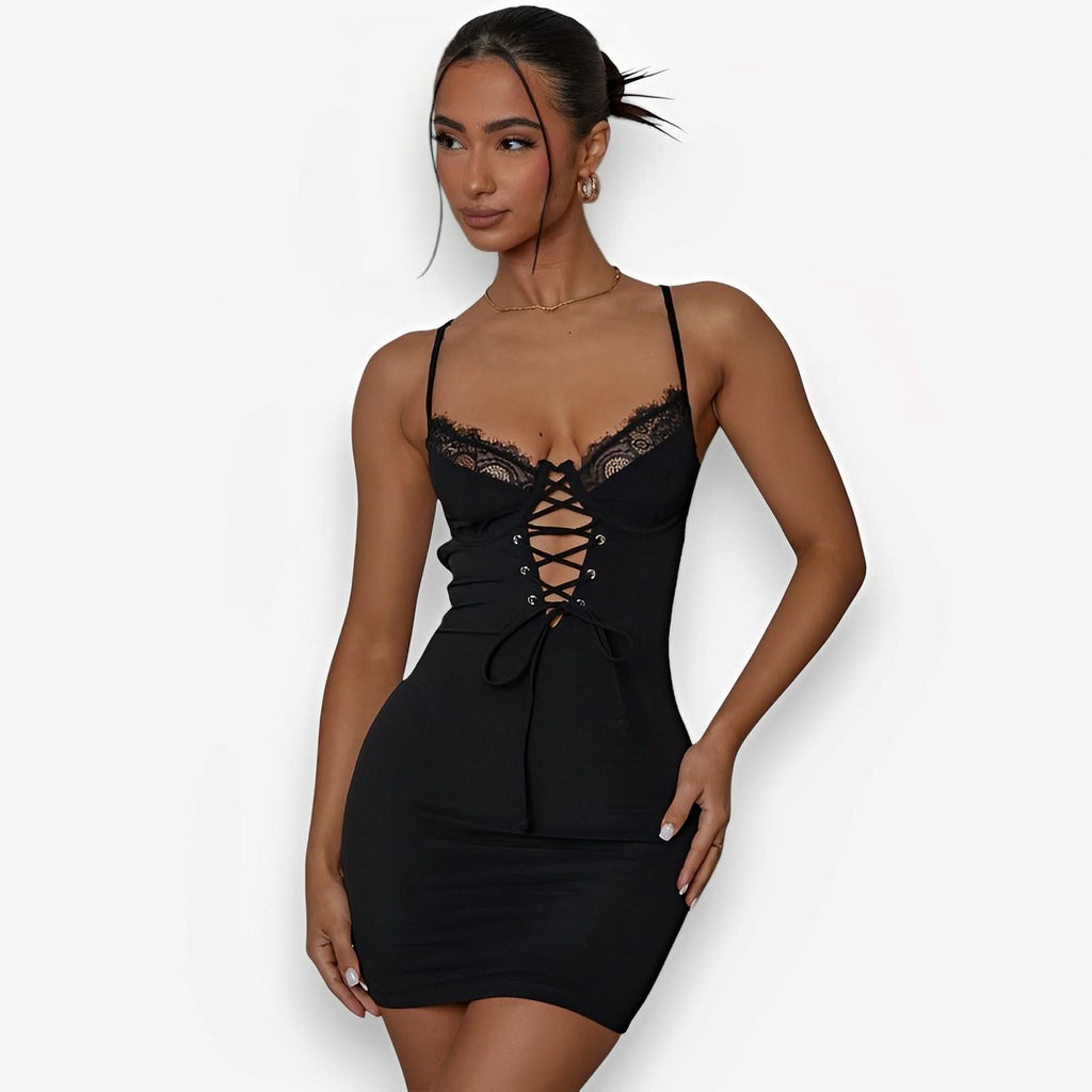 Lace hollow suspender dress - Dresses from The Woman Concept