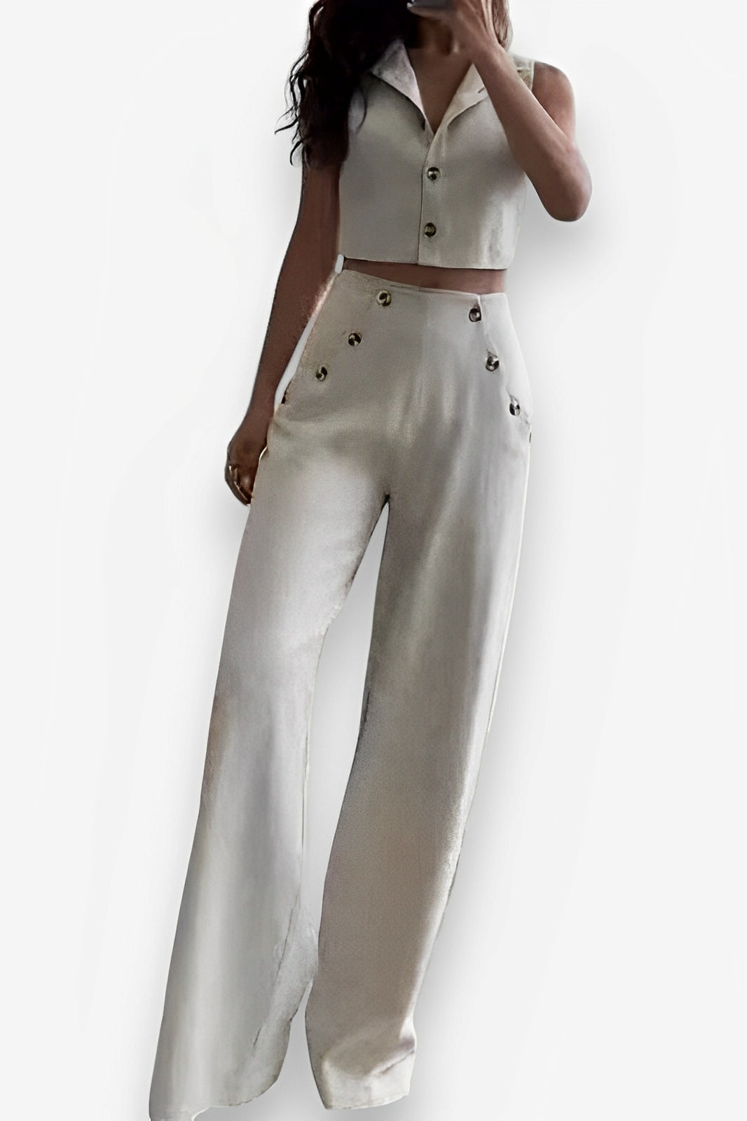 Elegant micro-flared pants suit
