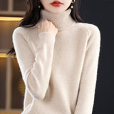 Turtleneck Knit Sweater in beige – view 2