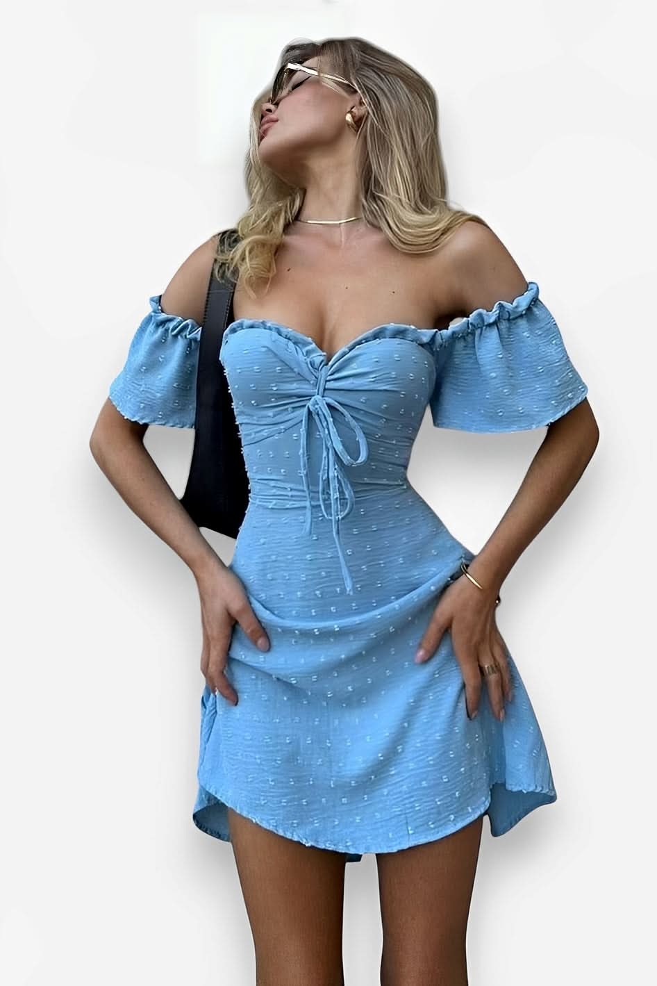 French Square Neck Chest Tie Dress - dresses from The Woman Concept