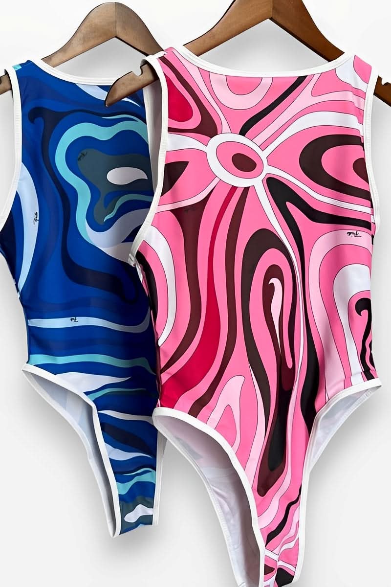 Wave Patterned One-Piece Swimsuit - Swimsuit from The Woman Concept
