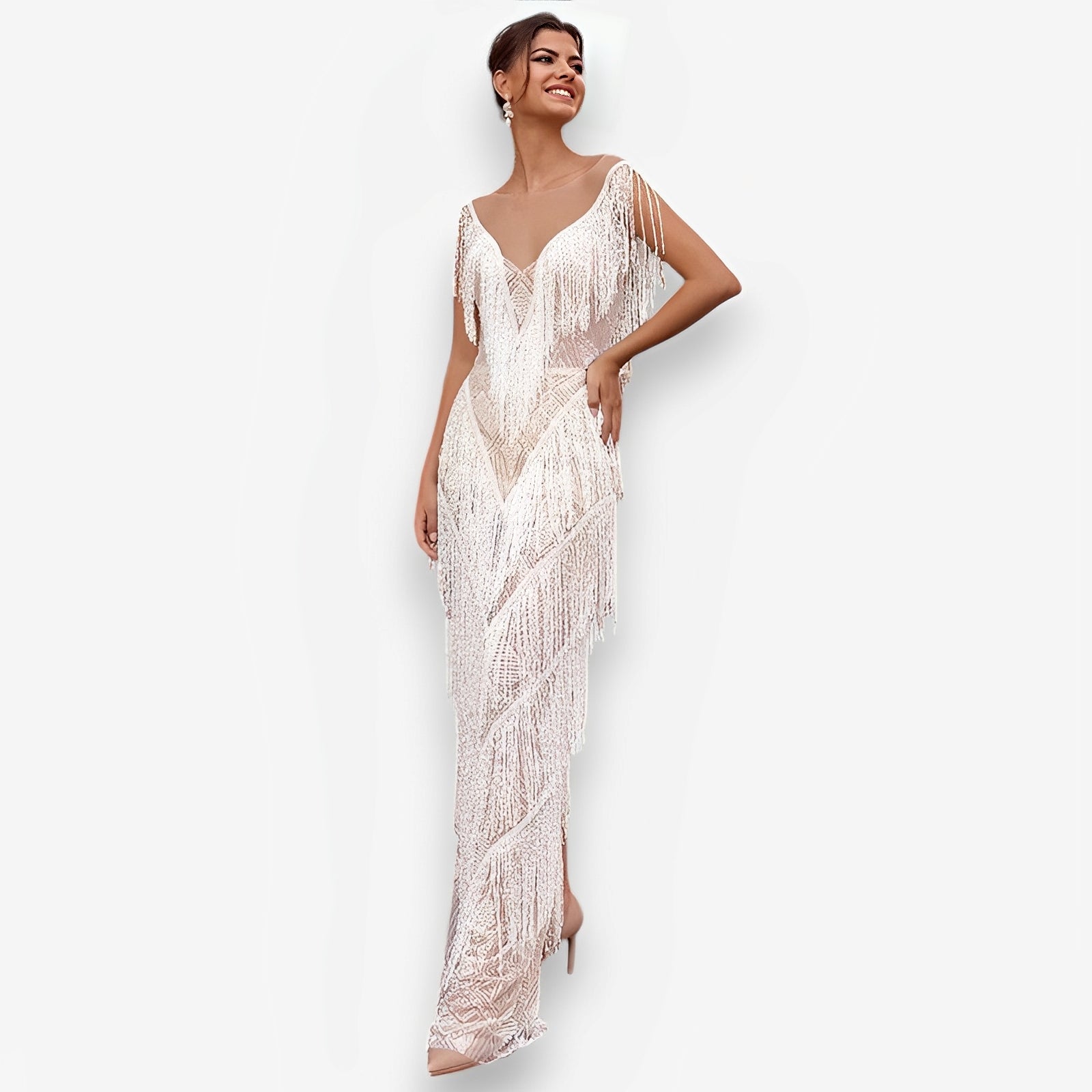 Elegant sleeveless slim long dress